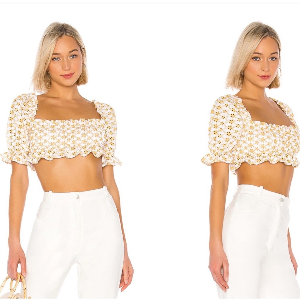 LPA Floral Crop Top - Yellow